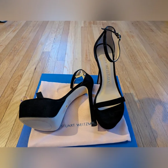 Stuart Weitzman Black Suede Women's Heels Size 7 - Picture 3 of 9